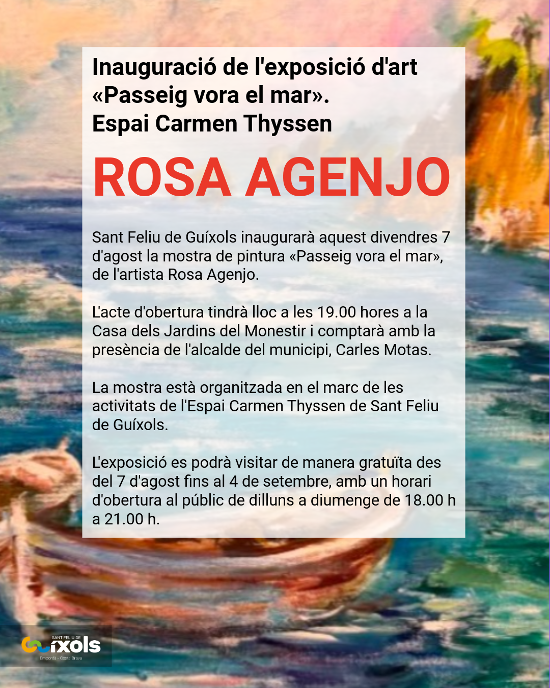 Inauguració de l'Exposició de Rosa Agenjo a l'Espai Carmen Thyssen
