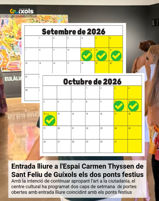 Entrada lliure a l'Espai Carmen Thyssen de Sant Feliu de Guíxols els dos ponts festius
